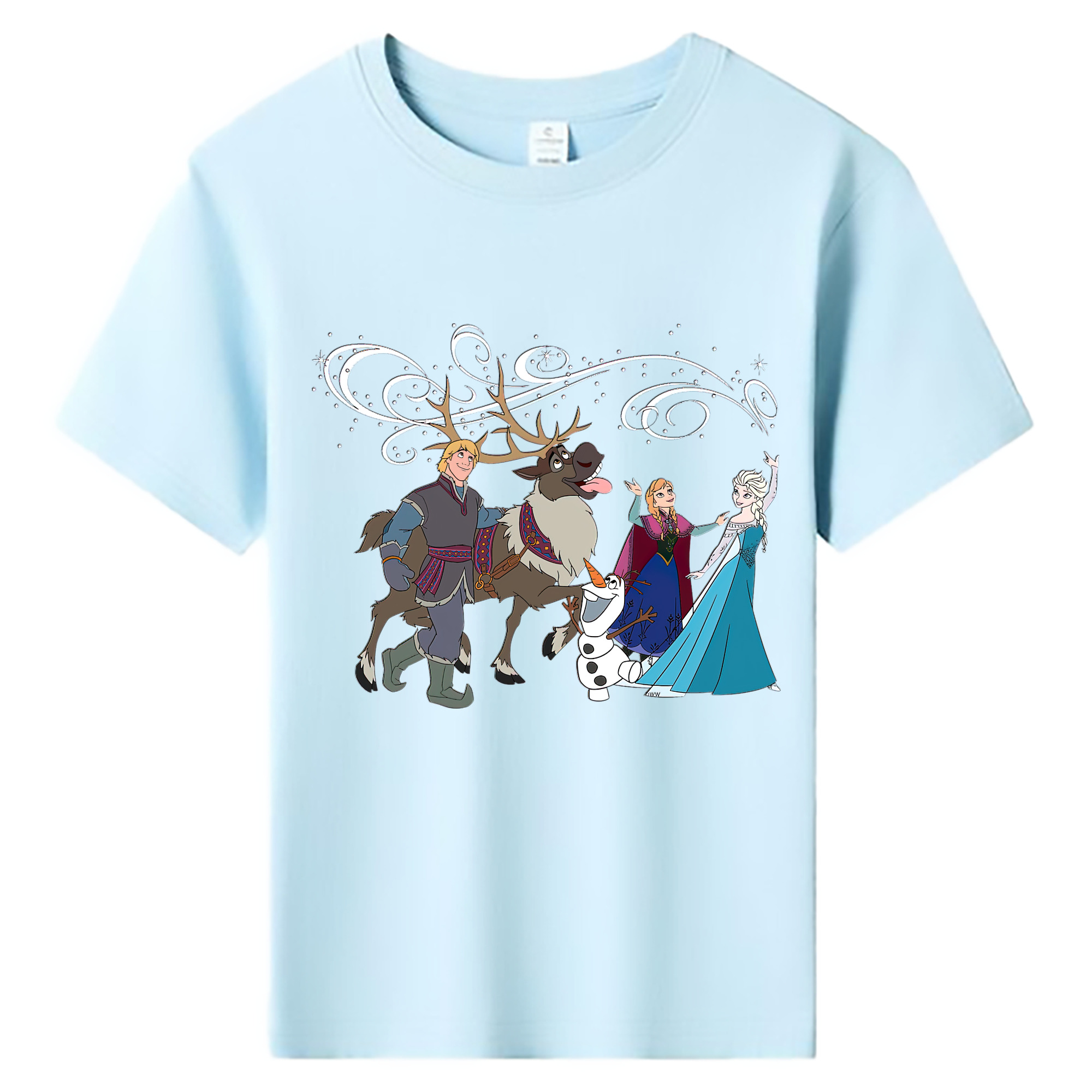 （画像用） アナと雪の女王 アンナ エルサ Frozen Anna Elsa 綿100％キッズTシャツ（フロントプリント）